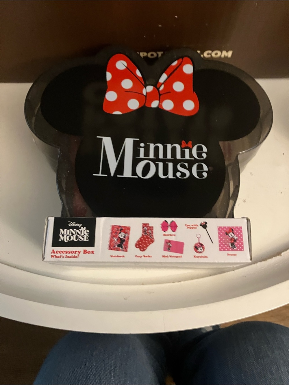 Disney Minnie Mouse Pink Red Black Stationery & Accessories Set